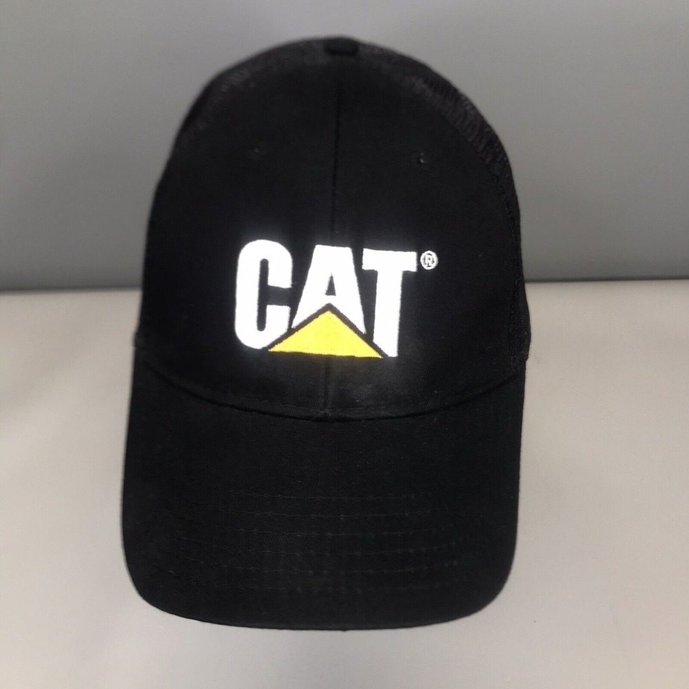 CAT Caterpillar Tractor Black Snapback Baseball Cap Hat Embroider Patch